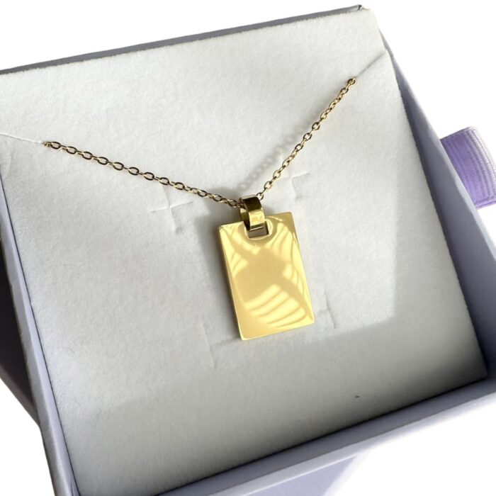 Collana con targhetta rettangolare - immagine 3