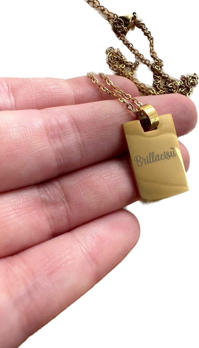 Collana con targhetta rettangolare - immagine 4