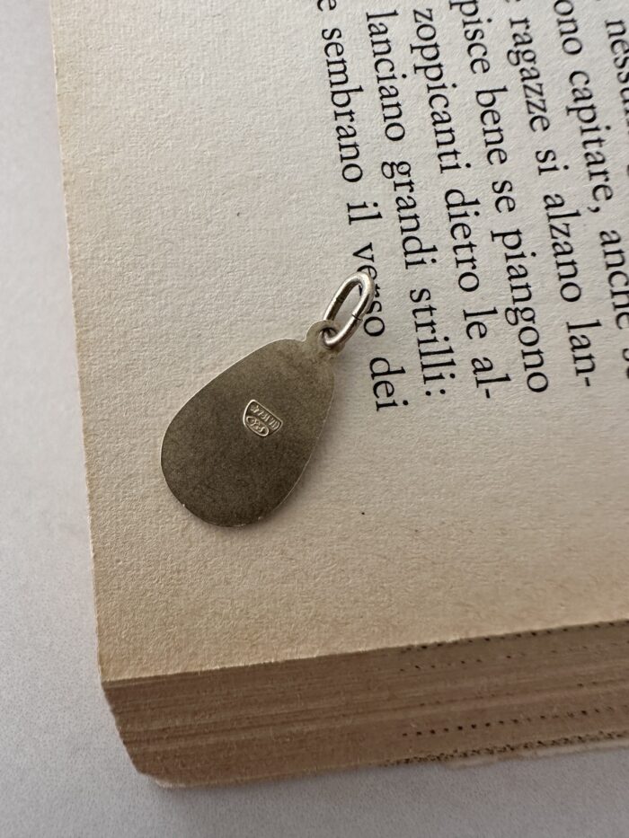 Ciondolo Bilancia ovale in arg. 925 dorato - immagine 2