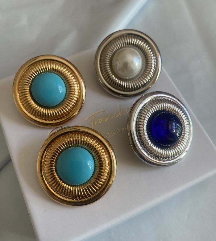 Collezione "Estrosa" - Orecchini Cloe (con perla/turchese/blu) - immagine 5