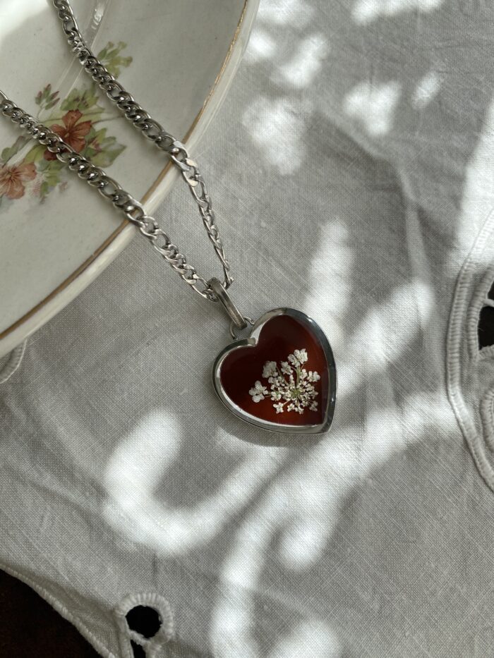 Collana "Fior di ricordi" - Bordeaux / Verde / Blu - immagine 3