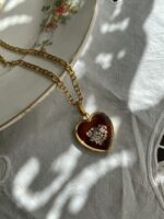 Collana "Fior di ricordi" - Bordeaux / Verde / Blu