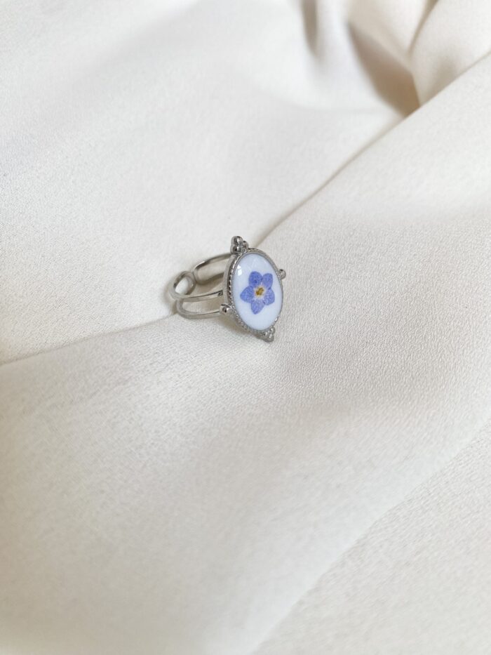 Linea "Non ti scordar di me" - Anello con fiore vero - immagine 2