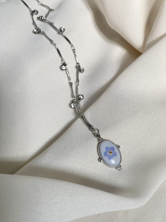 Linea "Non ti scordar di me" - Collana con fiore vero - immagine 2