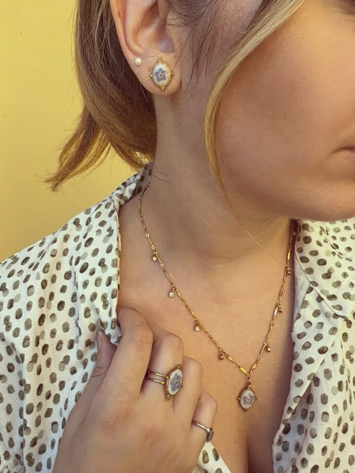 Linea "Non ti scordar di me" - Collana con fiore vero - immagine 3