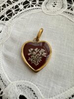 Ciondolo "Fior di ricordi" - Bordeaux / Verde