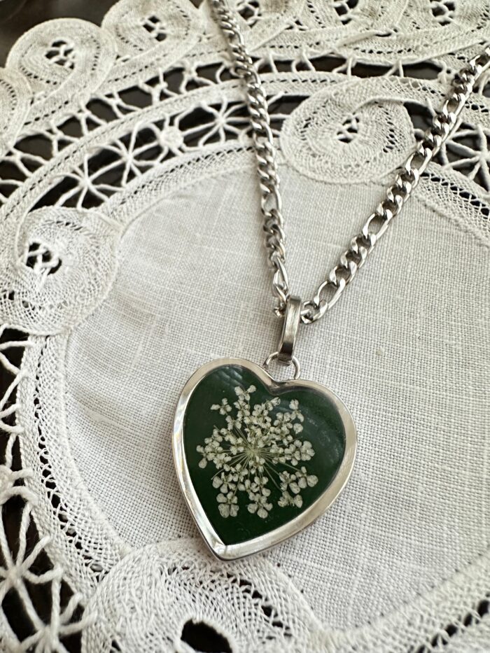 Collana "Fior di ricordi" - Bordeaux / Verde / Blu - immagine 4