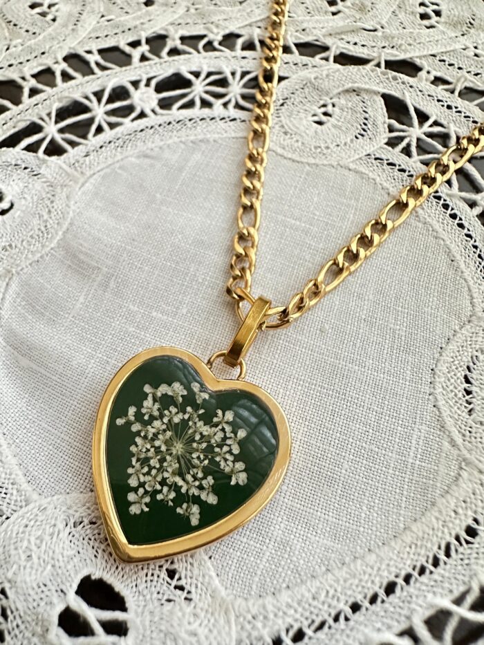 Collana "Fior di ricordi" - Bordeaux / Verde / Blu - immagine 2