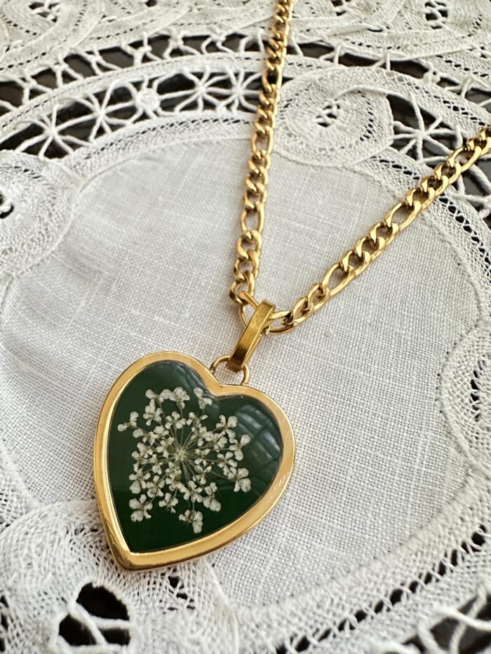 Collana "Fior di ricordi" - Bordeaux / Verde / Blu - immagine 2