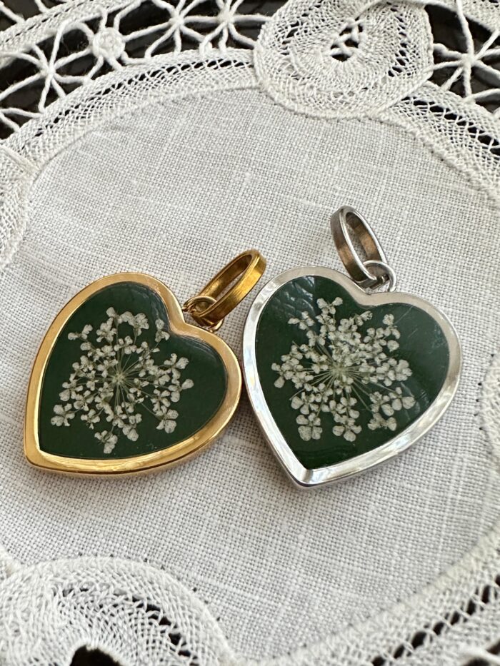 Ciondolo "Fior di ricordi" - Bordeaux / Verde - immagine 2