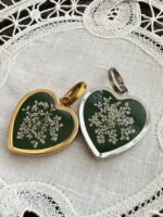 Ciondolo "Fior di ricordi" - Bordeaux / Verde - immagine 2