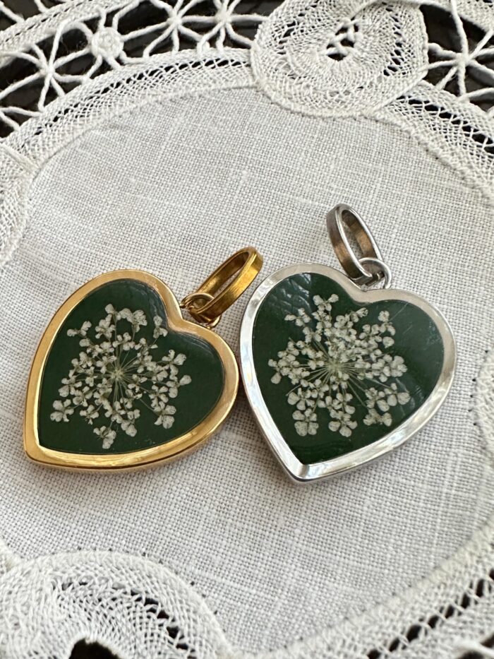 Ciondolo "Fior di ricordi" - Bordeaux / Verde - immagine 2