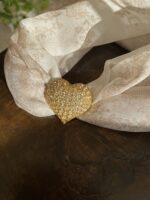 Ferma foulard a cuore con Swarovski