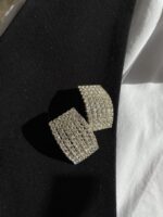 Orecchini bombati con Swarovski (clip)