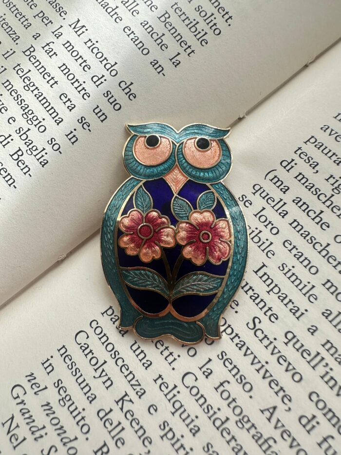 PHOTO-2025-01-10-16-40-34 Spilla Civetta smaltata - immagine 1