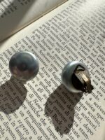 Orecchini tondi in ceramica perlata (clip) - immagine 2