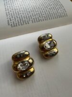 Orecchini a bottone con Swarovski (clips)