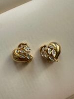 Orecchini a cuoricino con Swarovski (clips)