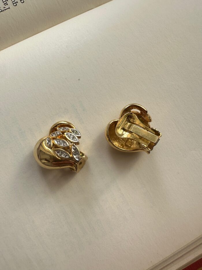 Orecchini a cuoricino con Swarovski (clips) - immagine 2