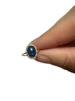 Anello in acciaio con Madonnina - resina blu