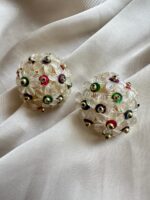 Orecchini a bottone con fiorellini (clip)