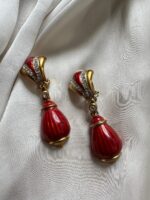 Orecchini stile Liberty con smalto e Swarovski (clip)