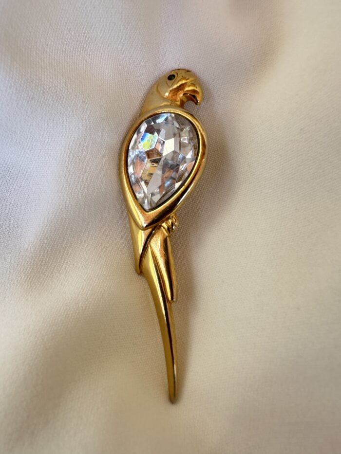 Spilla pappagallo con Swarovski - immagine 1