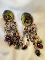 Orecchini pendenti resina verde