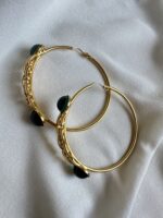 Cerchi in ottone con pietra verde - immagine 2