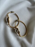 Cerchi con goccia di perla bianca - immagine 2