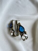 Orecchini con pietra blu e Swarovski (perno)