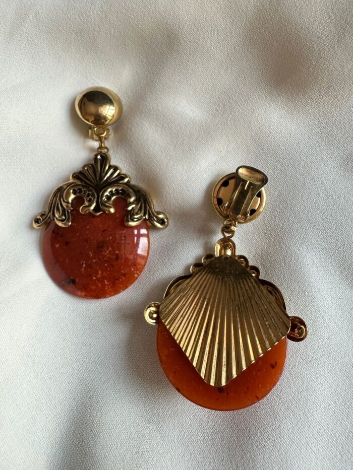 Orecchini con disco in resina (clip) - immagine 2