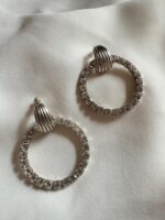 Cerchi in ottone con Swarovski bianchi (perno)