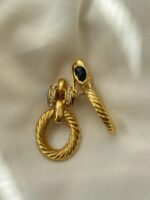 Orecchini con Swarovski e smalto con clips - immagine 2