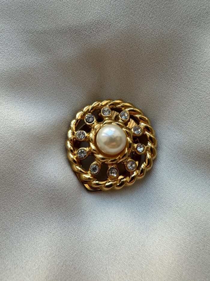 PHOTO-2025-10-07-16-43-03 4 Ferma foulard con perla e Swarovski - immagine 1