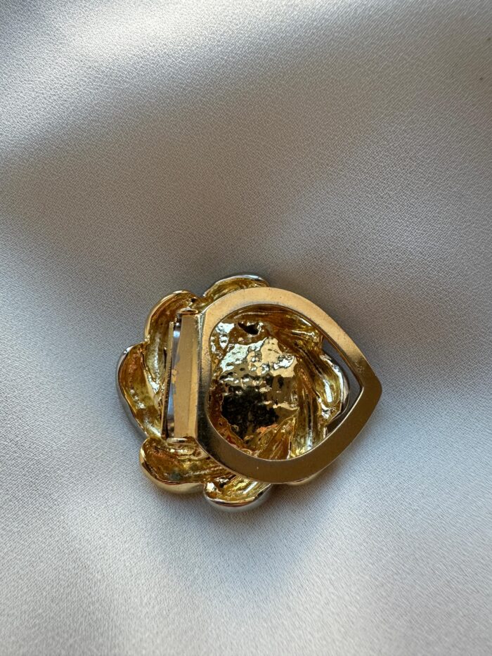 Ferma foulardbicolor con perla - immagine 2