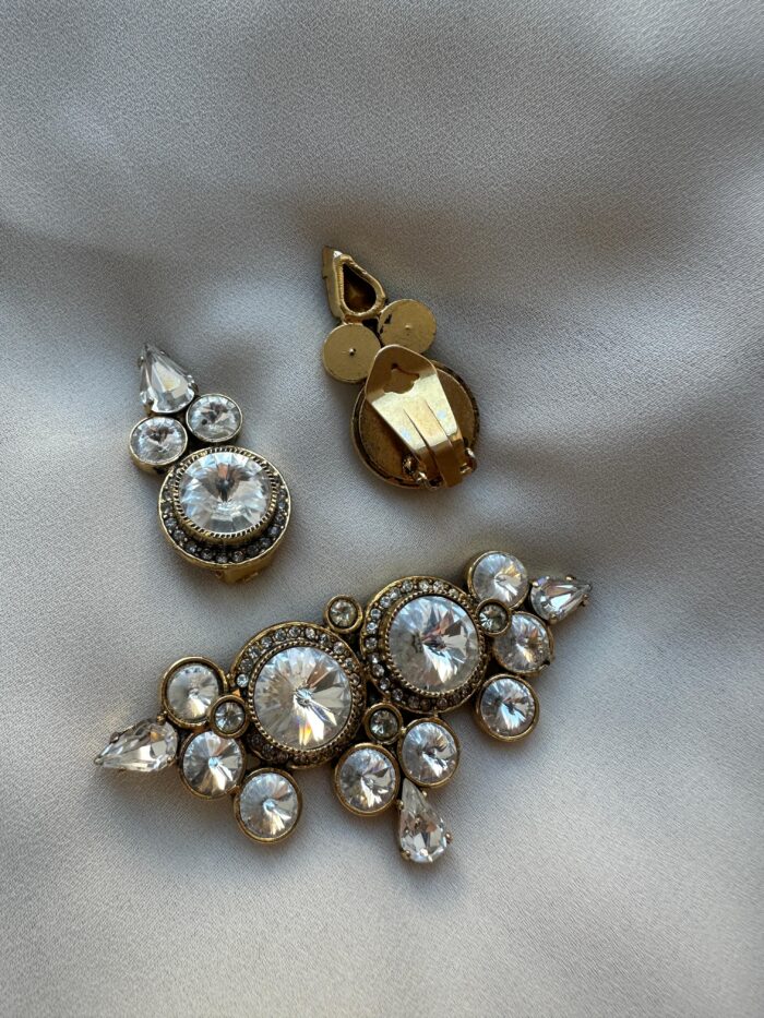 Parure di spilla e orecchini con Swarovski - immagine 2