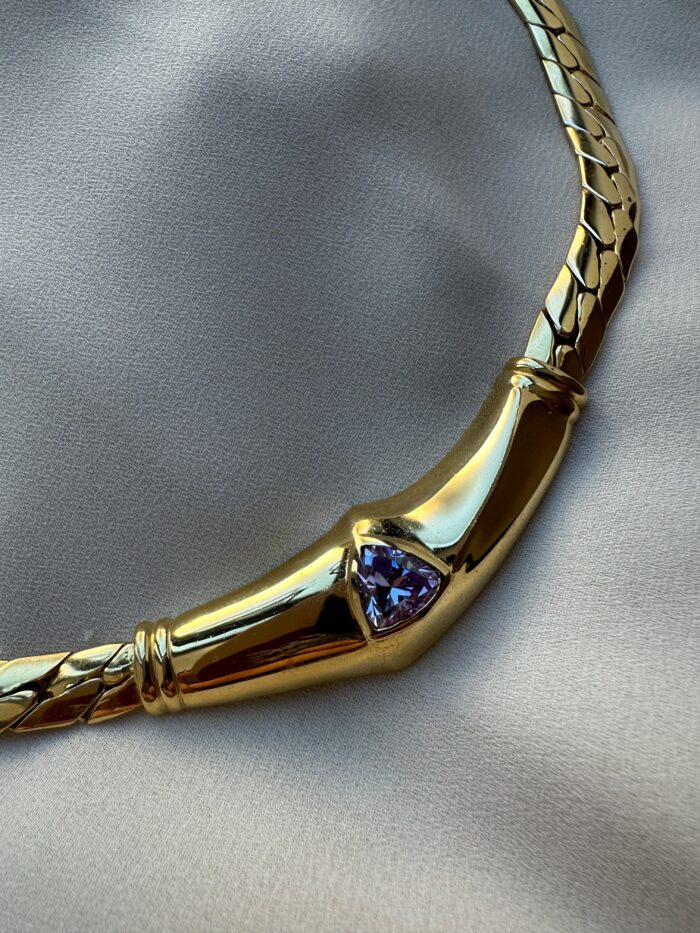 Girocollo con pietra lilla - immagine 2