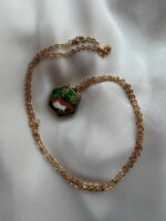Collana con ciondolo scatolina cloisonnè ed. vintage 1970 - gufo - immagine 2