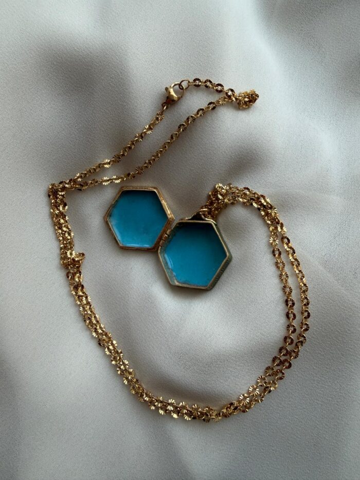 Collana con ciondolo scatolina cloisonnè ed. vintage 1970 - gufo - immagine 3