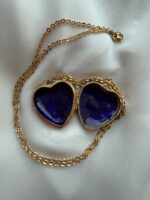 Collana con ciondolo scatolina cloisonnè ed. vintage 1920 - fiori rosa - immagine 3