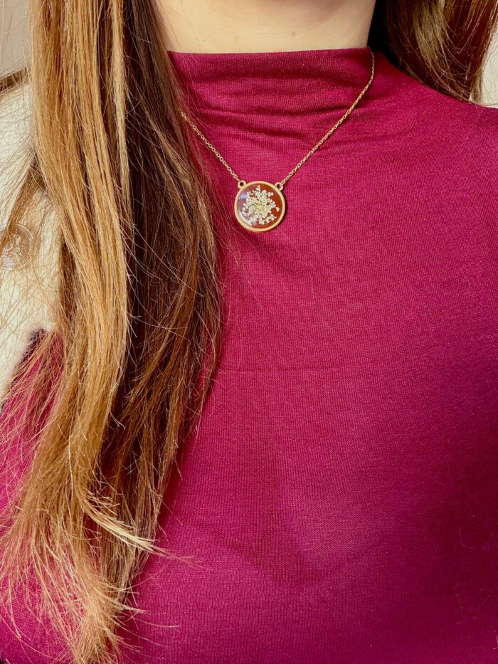 Collana "Fior di ricordi" 2 - Bordeaux / Verde / Blu - immagine 5