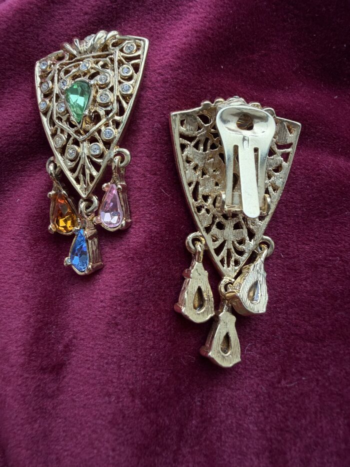 Orecchini pendenti con Swarovski colorati - immagine 2