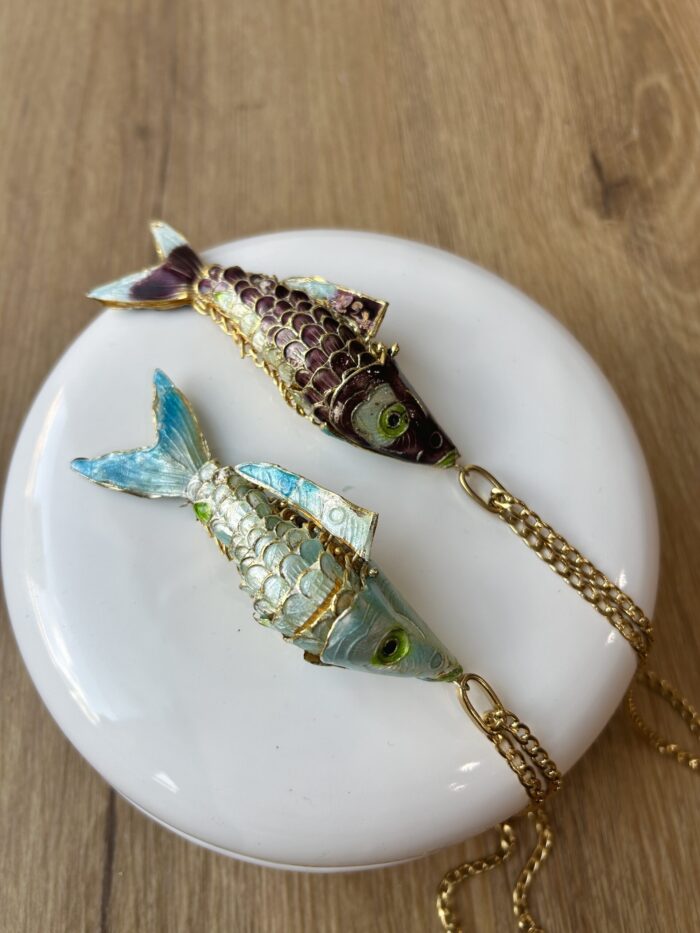 Collana con ciondolo Carpa Koi azzurro - immagine 2