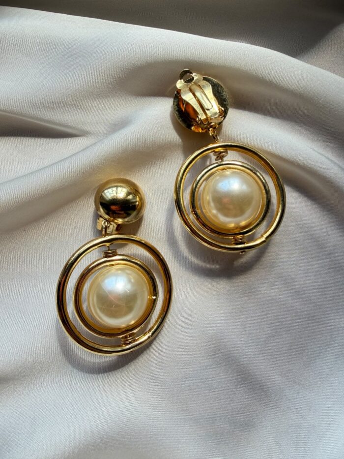 Orecchini con perle rotanti (clips) - immagine 2
