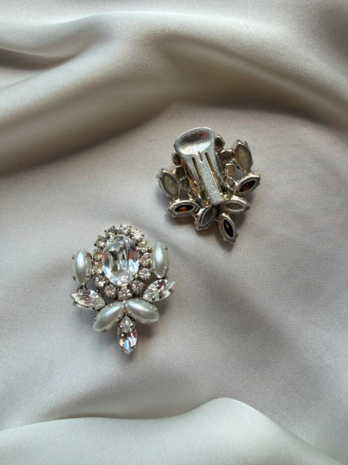 Orecchini perle e Swarovski (clips) - immagine 2
